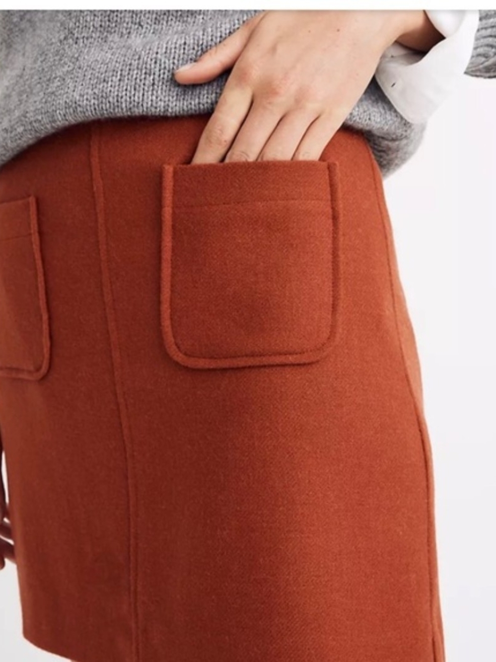 Madewell Museum Skirt With Pockets 70's Inspired Fall Wool